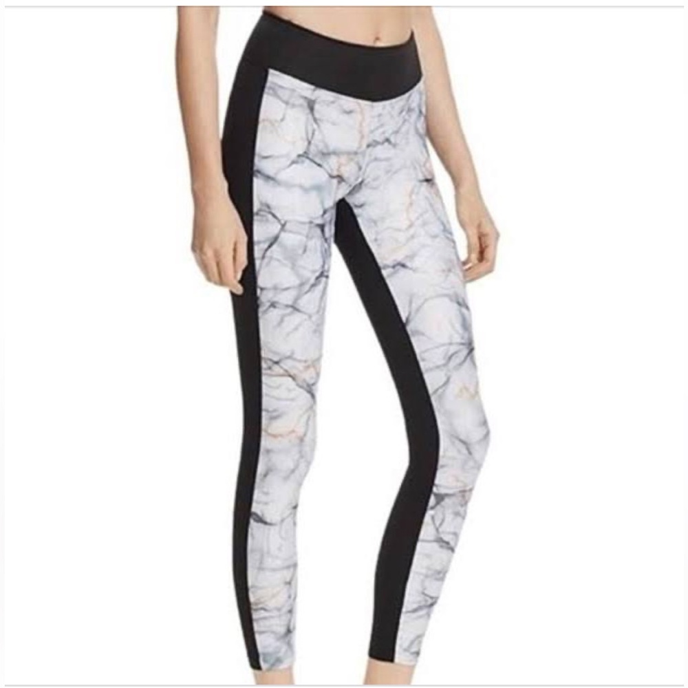 Koral Emulate Marble Black Cropped Leggings in size medium